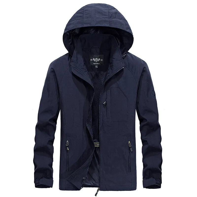 Drune | Wasserdichte Outdoor Herrenjacke mit abnehmbarem Kapuzenverband