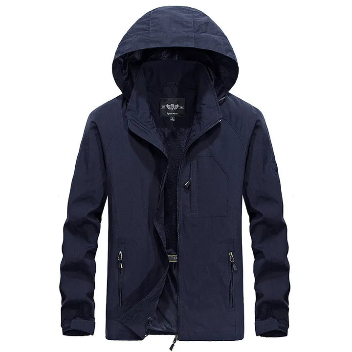 Drune | Wasserdichte Outdoor Herrenjacke mit abnehmbarem Kapuzenverband
