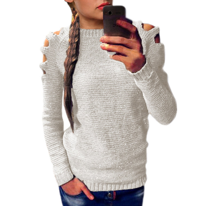 Damen Strickpullover mit asymmetrischen Cut-Out-Details und lässigem Schnitt Drune
