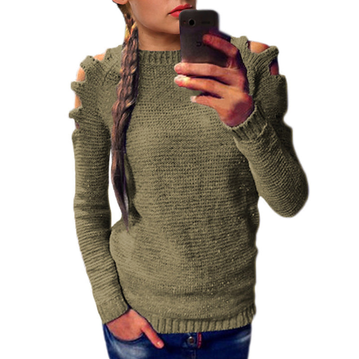 Damen Strickpullover mit asymmetrischen Cut-Out-Details und lässigem Schnitt Drune