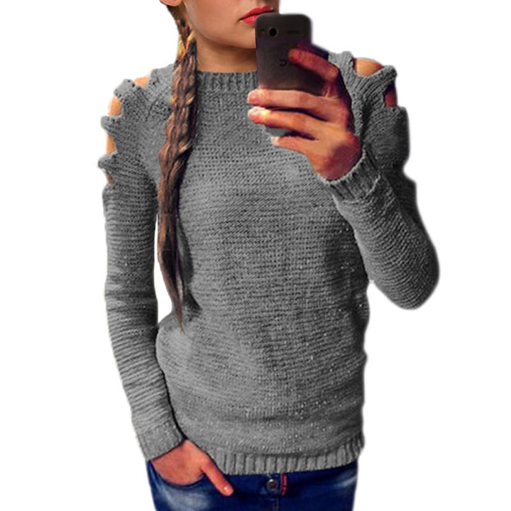 Damen Strickpullover mit asymmetrischen Cut-Out-Details und lässigem Schnitt Drune