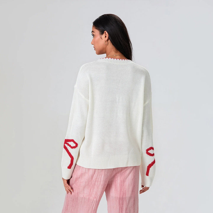 Drune | Festlicher Strickpullover mit Schleifen-Design