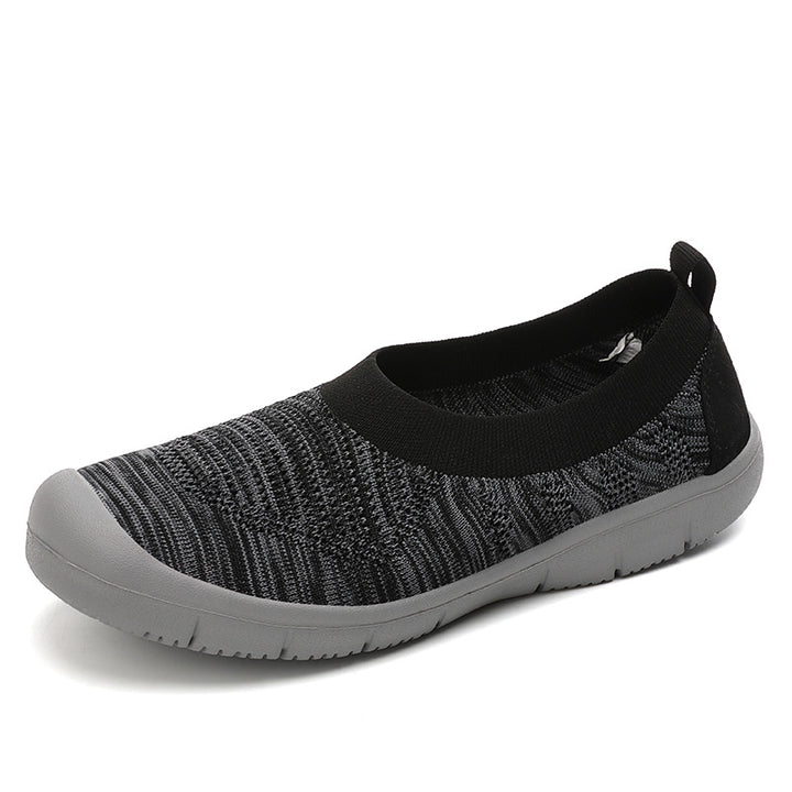Damen nan elastische Strick-Slipper mit verstärkter Zehenkappe und rutschfester Flexsohle Drune