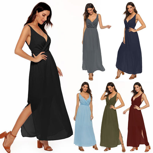 Damen Maxikleid mit elegantem Wickeldesign und schmeichelnder Silhouette Drune