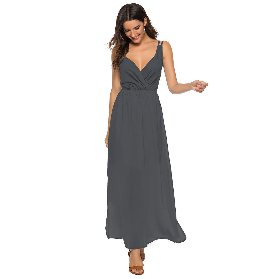 Damen Maxikleid mit elegantem Wickeldesign und schmeichelnder Silhouette Drune