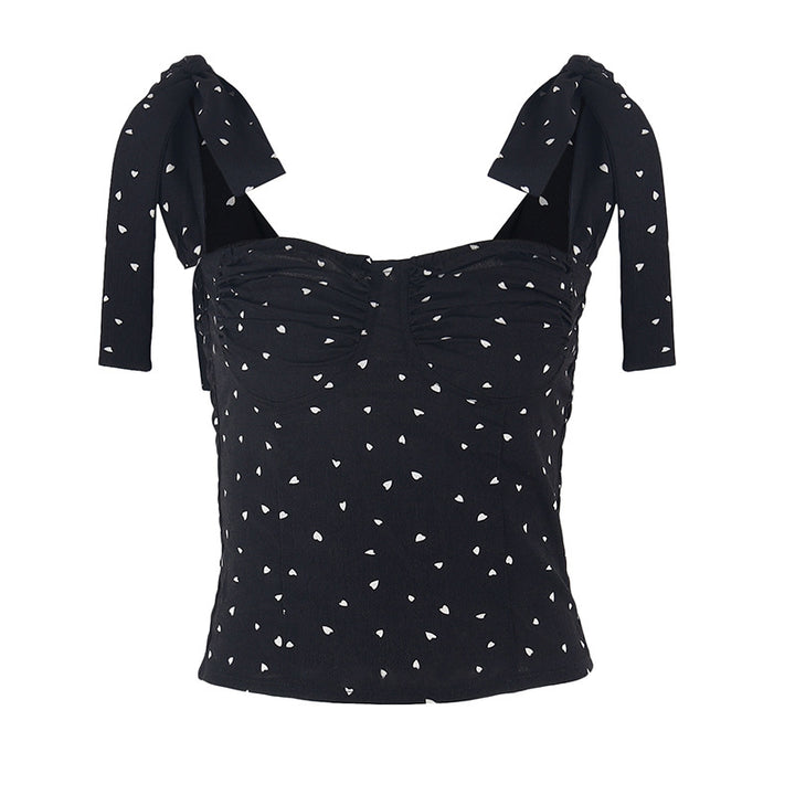 Damen Trägertop mit Rüschendetails und verspieltem Punktedesign Drune