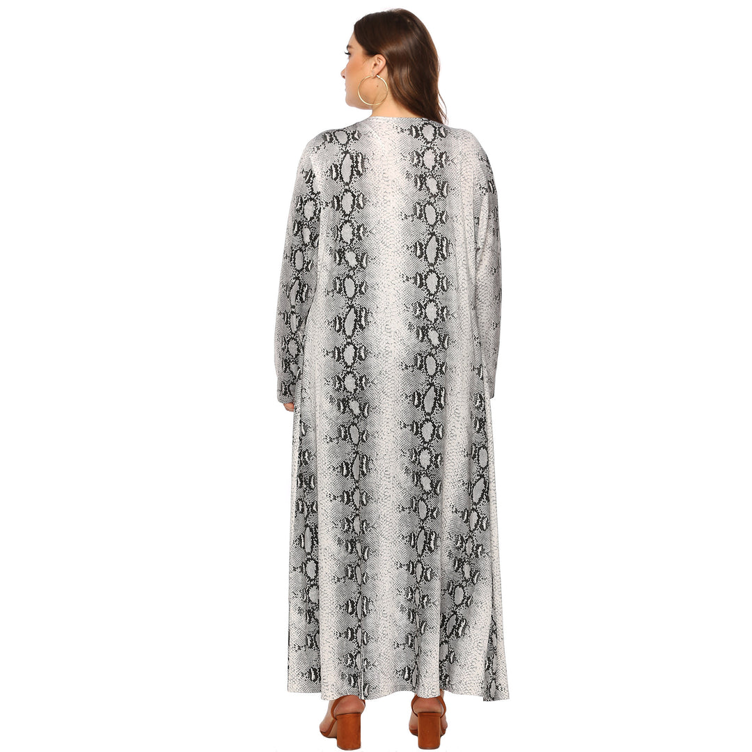 Damen eleganter langer Kimono mit Schlangenmotiv Drune