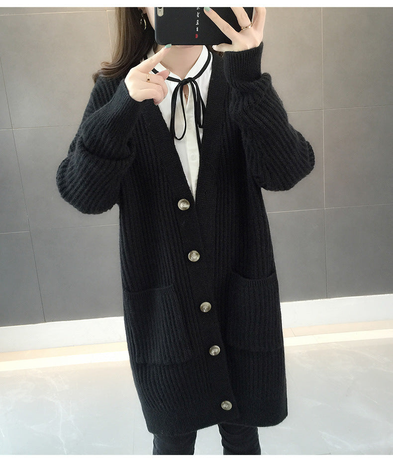 Damen Strickjacke mit Taschen und Knöpfen Drune