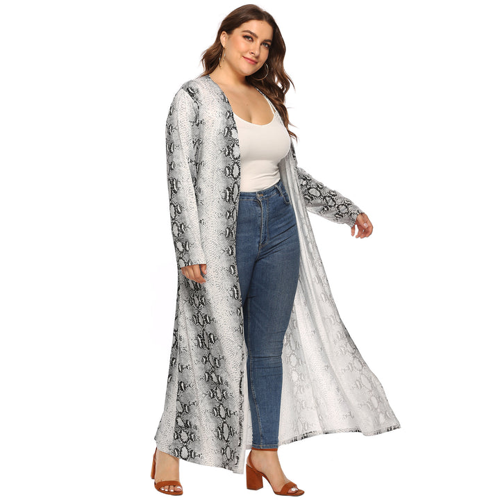 Damen eleganter langer Kimono mit Schlangenmotiv Drune