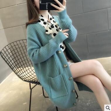 Damen Strickjacke mit Taschen und Knöpfen Drune