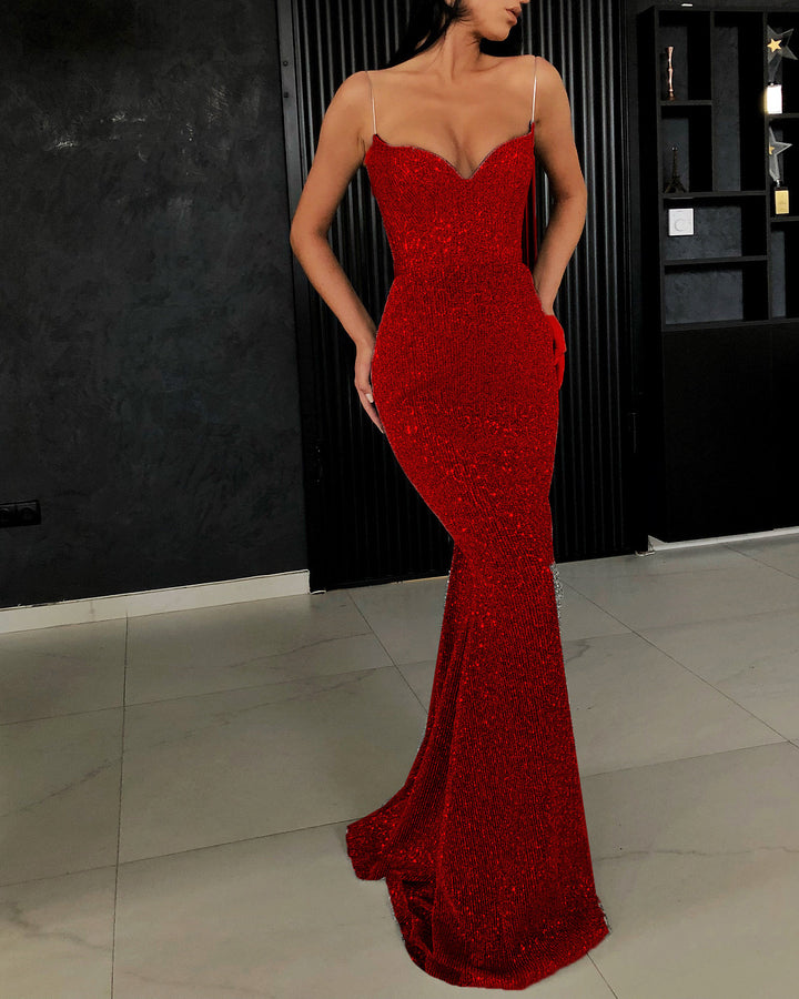 Damen Funkelndes Abendkleid im Sleek-Design Drune