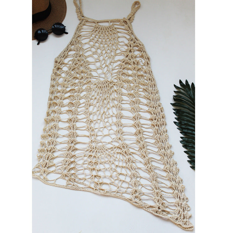 Damen Häkel-Strandkleid mit verführerischem Netzdesign Drune