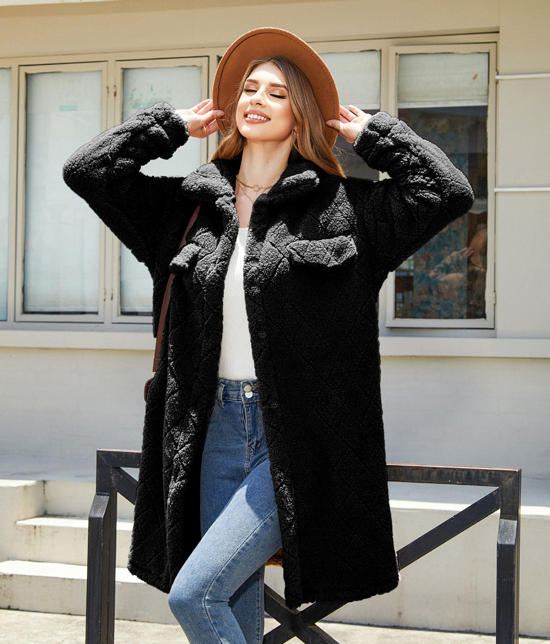 Drune | Kunstfell Lange Jacke - Luxuriöse Wärme - Weiches Kunstfell - Winter Glam Outerwear