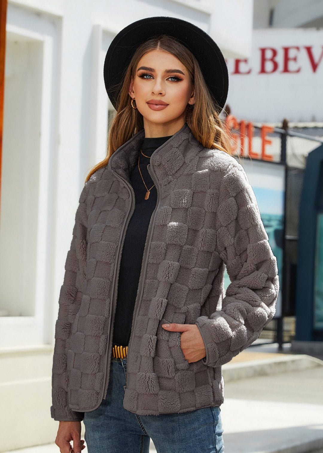 Drune | Kunstpelz Kurze Jacke - Gemütlich Chic - Weicher Kunstpelz - Herbst- & Frühlingsoberbekleidung
