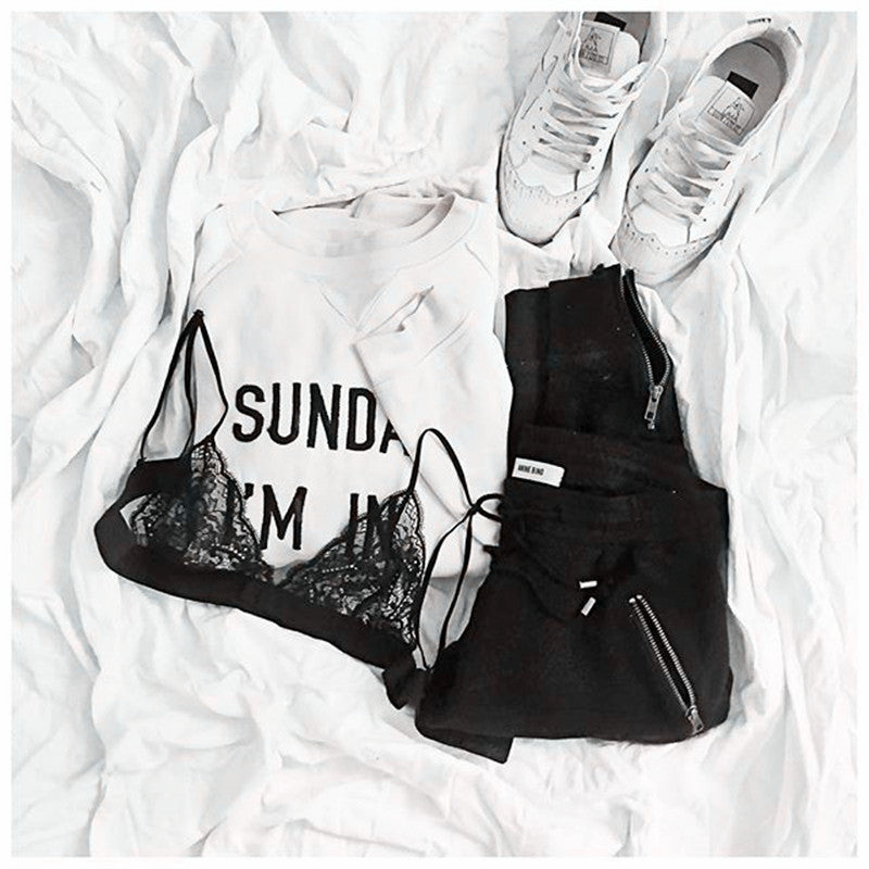 Damen lässiger Sweatshirt mit kreativem Schriftzug Drune