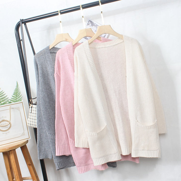 Damen Grobstrick-Cardigan mit praktischen Taschen und offener Front Drune
