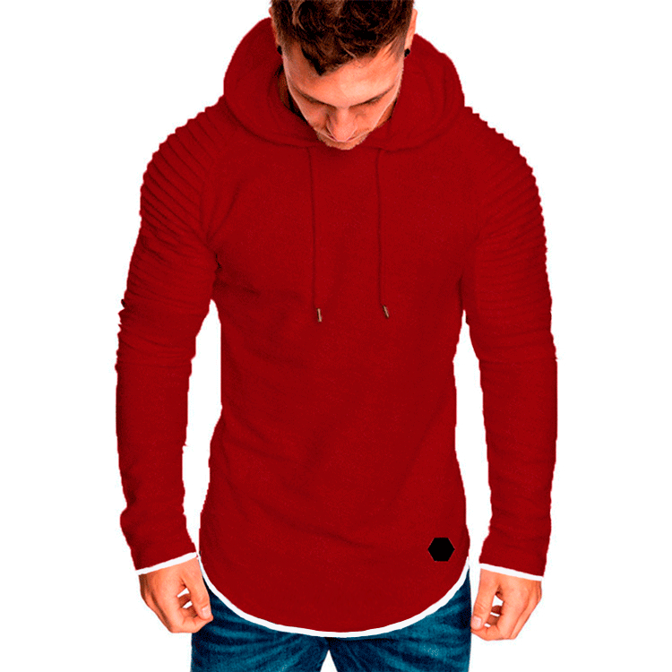 Herren modischer Hoodie mit strukturierten Ärmeln und längerer Passform Drune