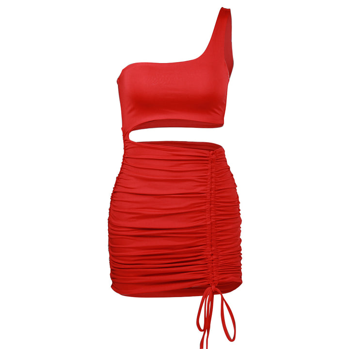Damen Mini-Kleid mit asymmetrischem Schnitt und raffinierten Raffungselementen Drune