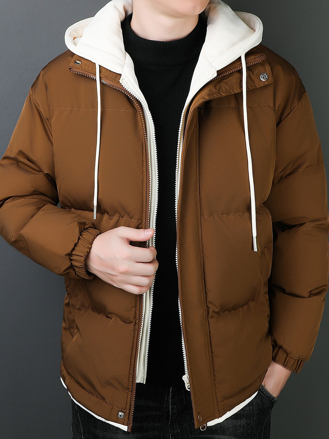 Drune | Casual aus Baumwolle mit gefütterter Kapuze Winterjacke für Männer - Perfekt für den Alltag