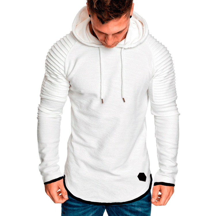Herren modischer Hoodie mit strukturierten Ärmeln und längerer Passform Drune