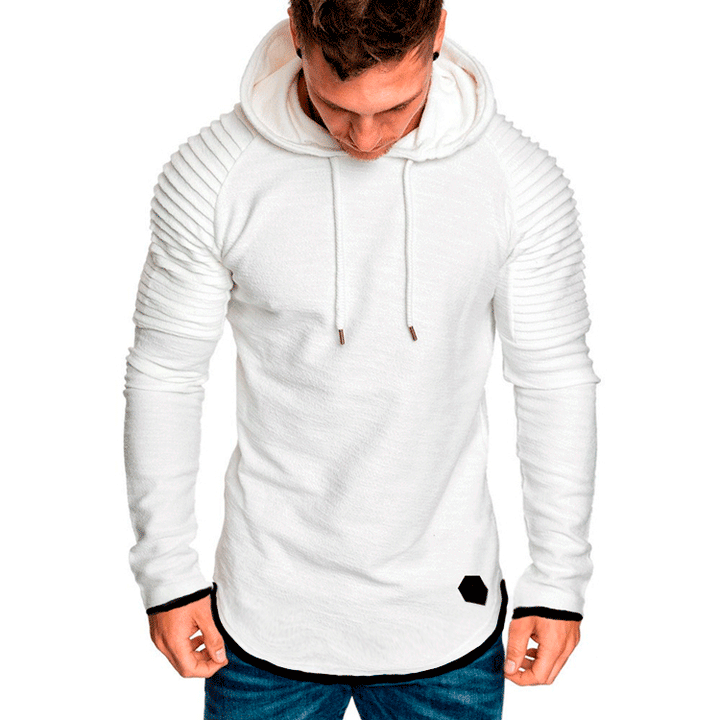 Herren modischer Hoodie mit strukturierten Ärmeln und längerer Passform Drune