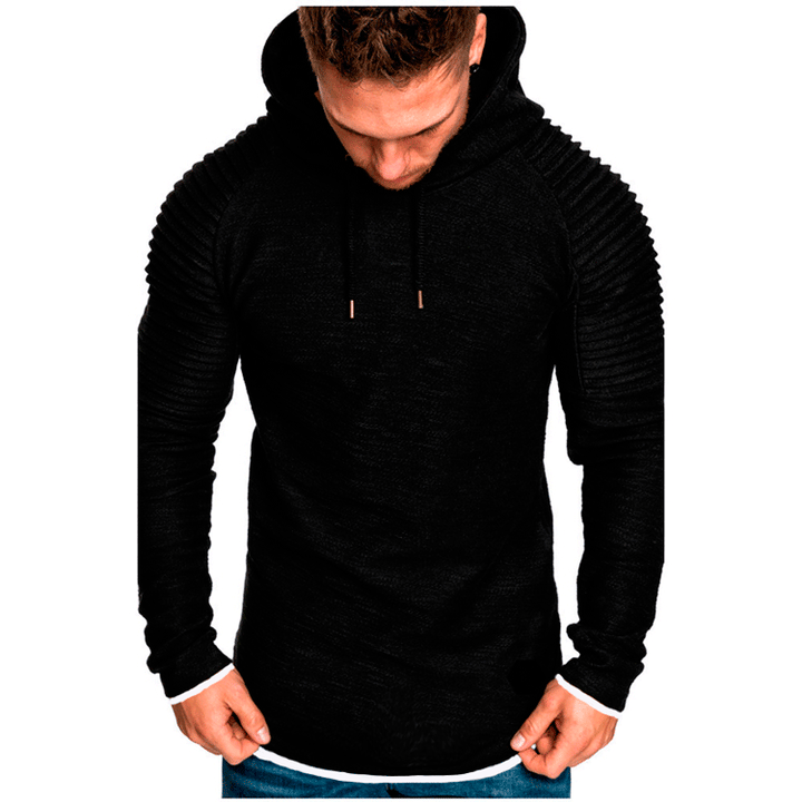 Herren modischer Hoodie mit strukturierten Ärmeln und längerer Passform Drune
