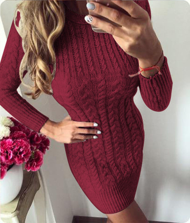 Damen Strickkleid mit strukturiertem Zopfmuster und formschmeichelndem Schnitt Drune