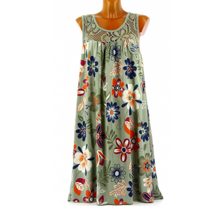 Damen Langkleid mit floraler Spitzenstruktur Drune