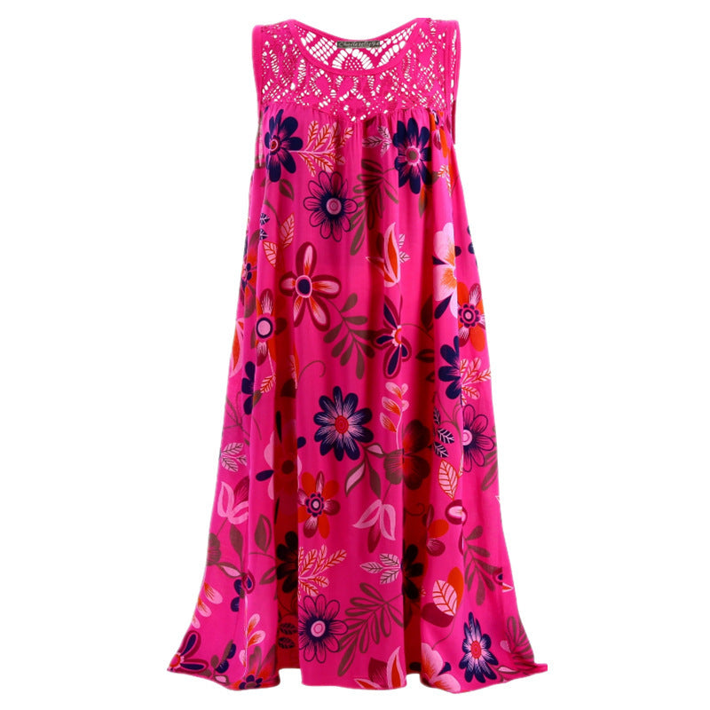 Damen Langkleid mit floraler Spitzenstruktur Drune