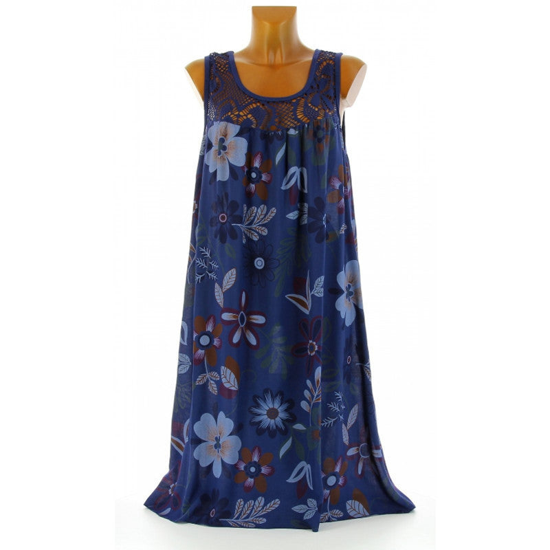 Damen Langkleid mit floraler Spitzenstruktur Drune