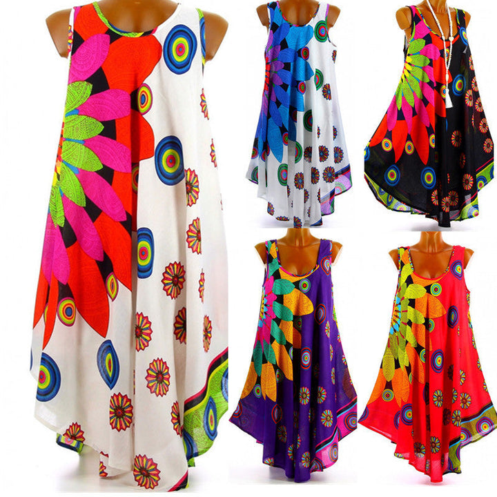 Damen Sommerliches Maxikleid mit floralem Design Drune