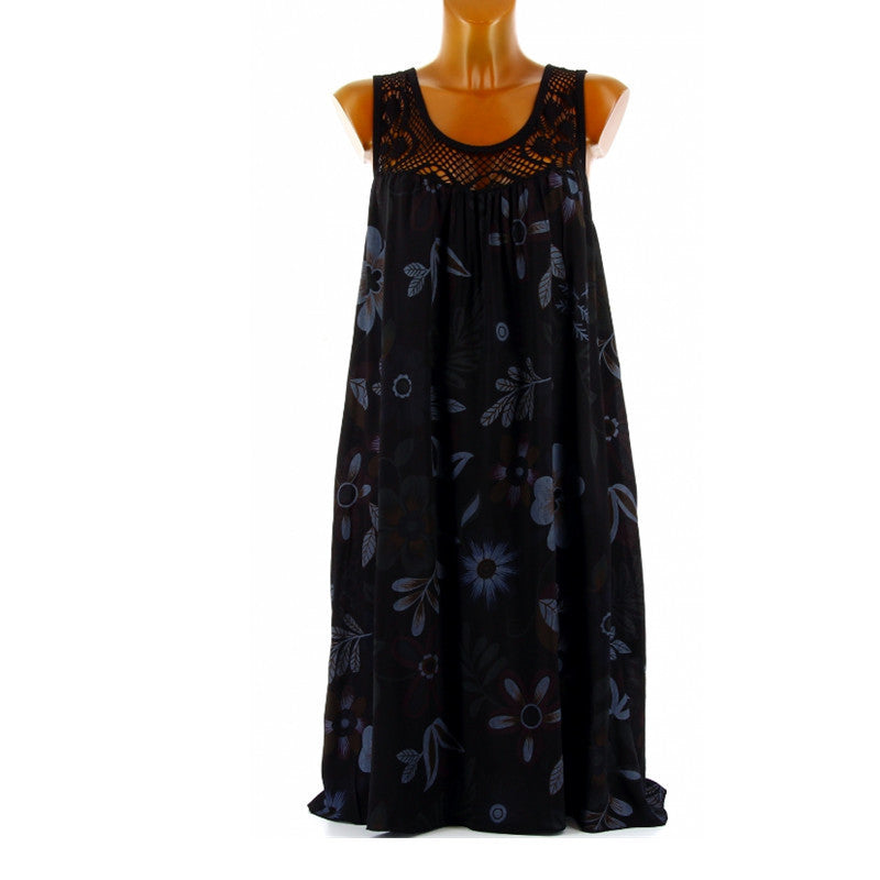 Damen Langkleid mit floraler Spitzenstruktur Drune