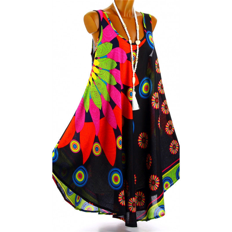 Damen Sommerliches Maxikleid mit floralem Design Drune