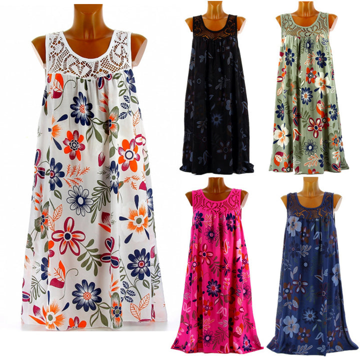 Damen Langkleid mit floraler Spitzenstruktur Drune