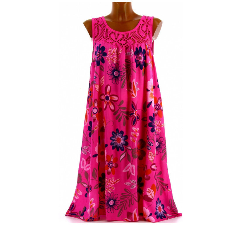 Damen Langkleid mit floraler Spitzenstruktur Drune