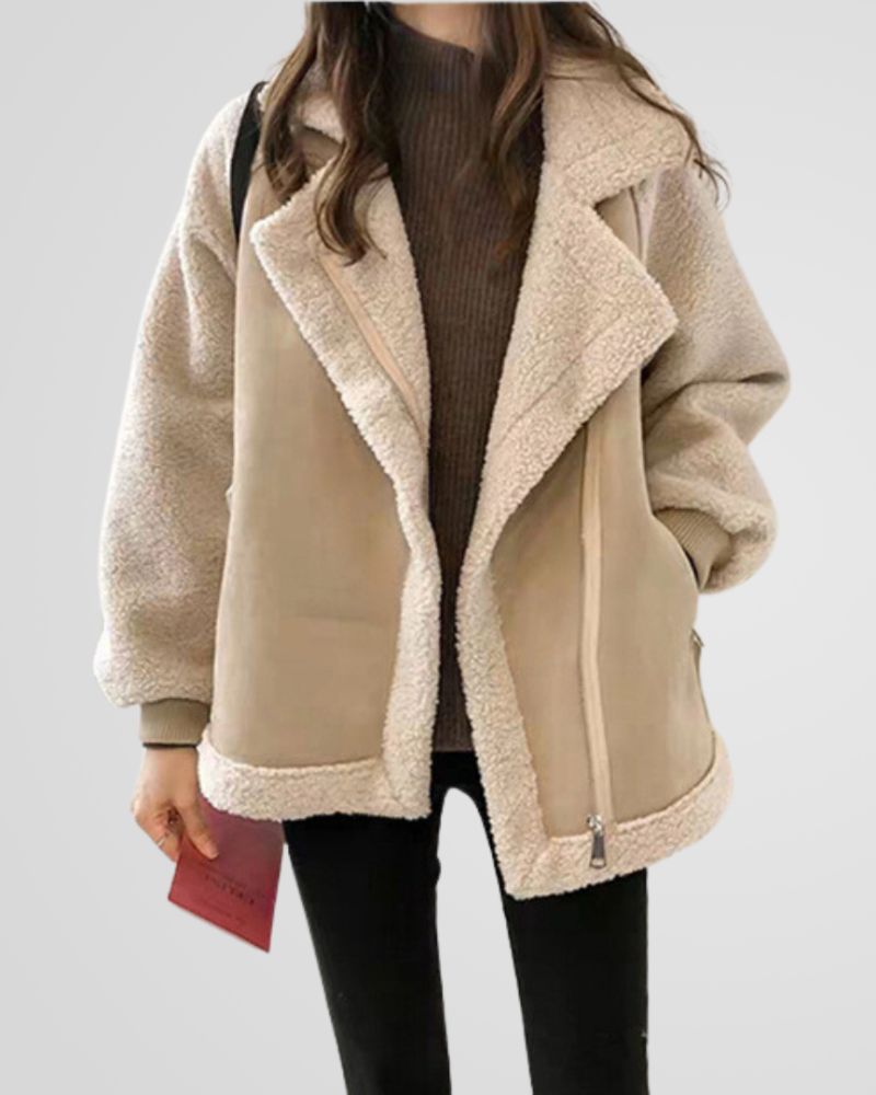 Drune | Teddy Winterjacke mit Luxuriösem Wildlederlook