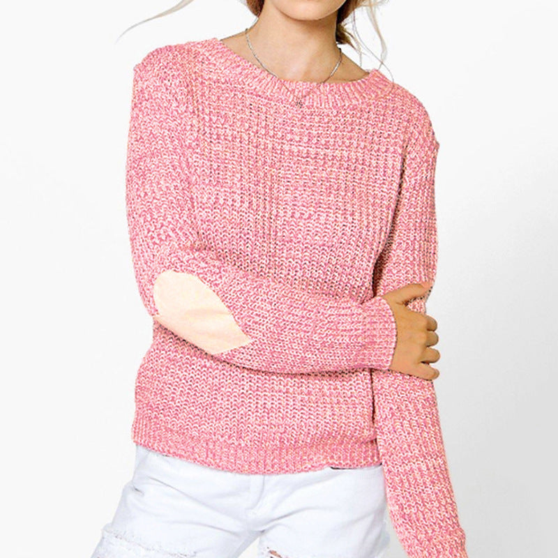 Damen Strickpullover mit Herzapplikationen an den Ärmeln Drune
