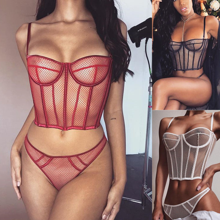 Damen Netz-Bustier mit Corsage-Design und verführerischen Details Drune