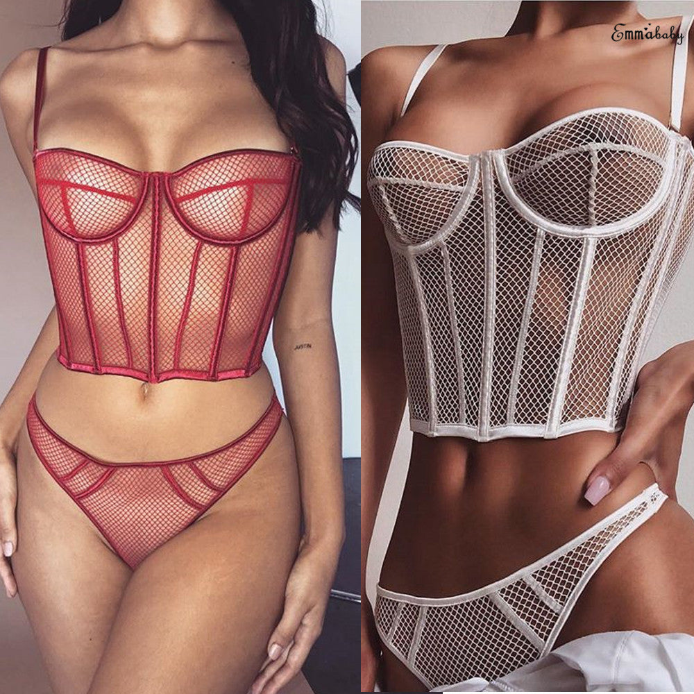 Damen Netz-Bustier mit Corsage-Design und verführerischen Details Drune