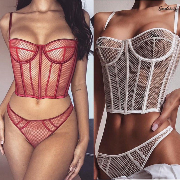 Damen Netz-Bustier mit Corsage-Design und verführerischen Details Drune