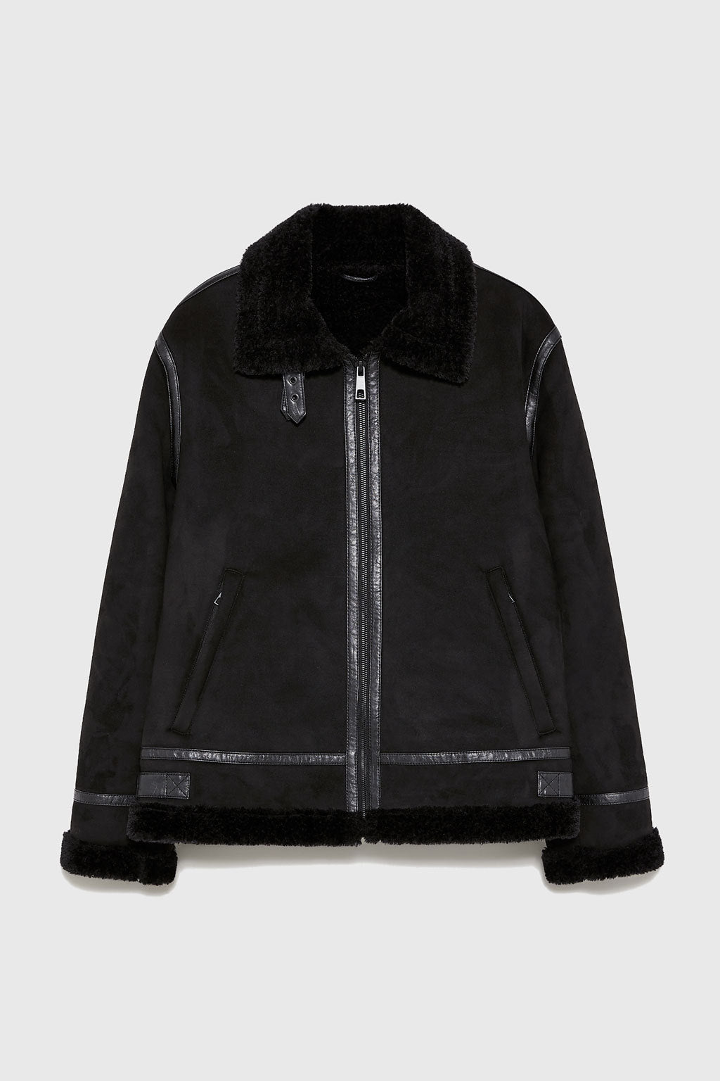 Damen lässige Shearlingjacke mit hochwertigem Obermaterial und komfortablem Innenfutter Drune