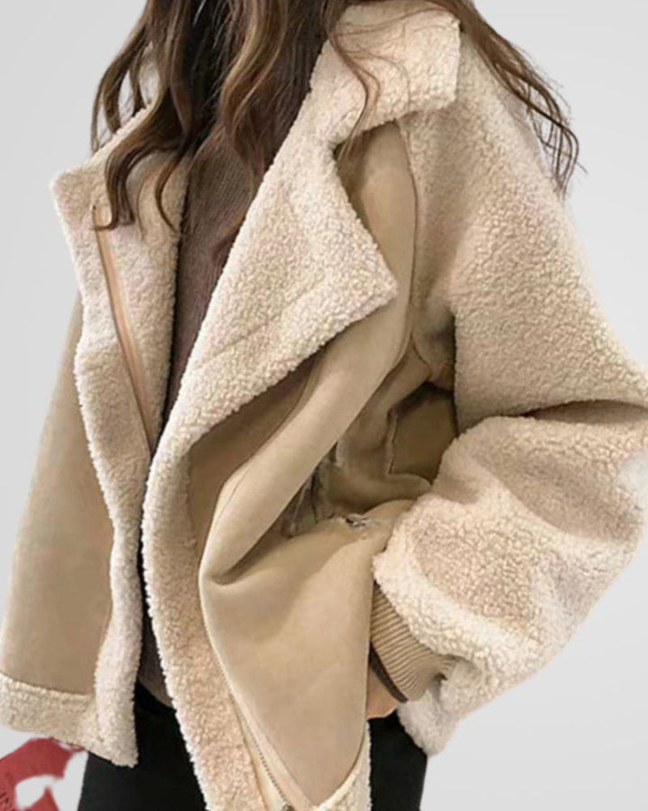 Drune | Teddy Winterjacke mit Luxuriösem Wildlederlook
