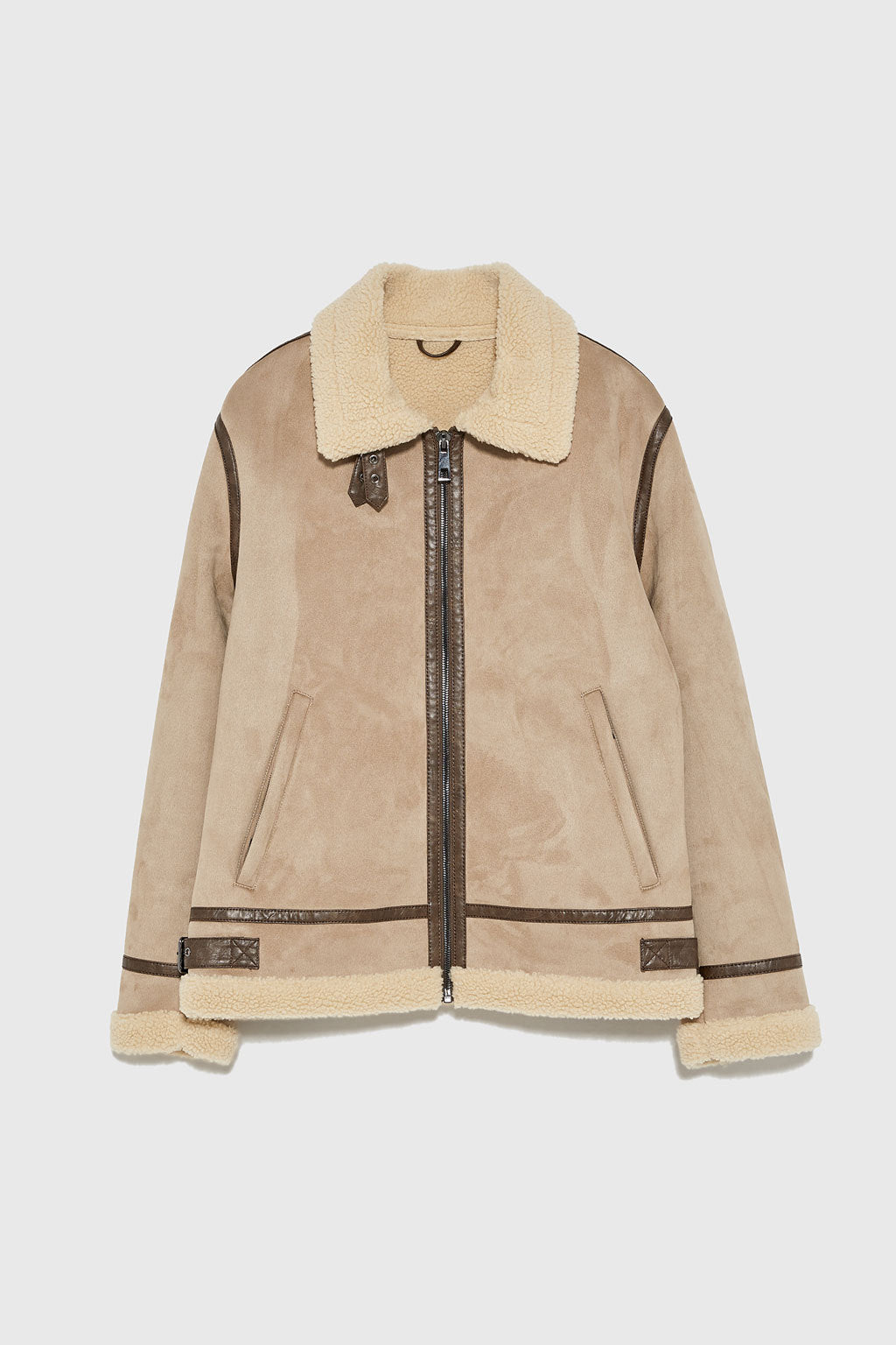 Damen lässige Shearlingjacke mit hochwertigem Obermaterial und komfortablem Innenfutter Drune