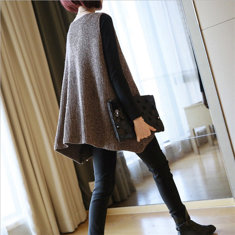 Damen Stricktop mit V-Ausschnitt und luftiger Silhouette Drune