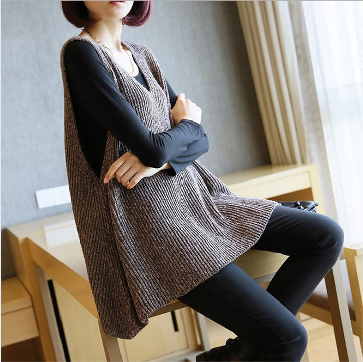 Damen Stricktop mit V-Ausschnitt und luftiger Silhouette Drune