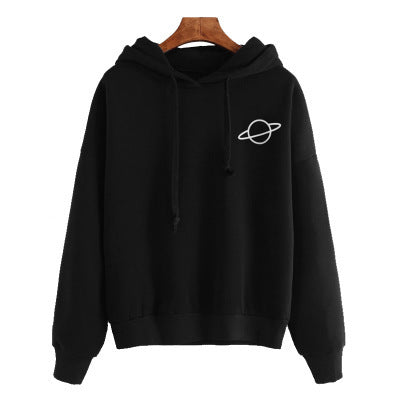 Damen lässiger Hoodie mit intergalaktischem Motiv Drune