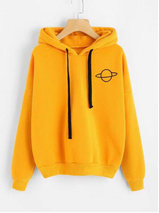 Damen lässiger Hoodie mit intergalaktischem Motiv Drune