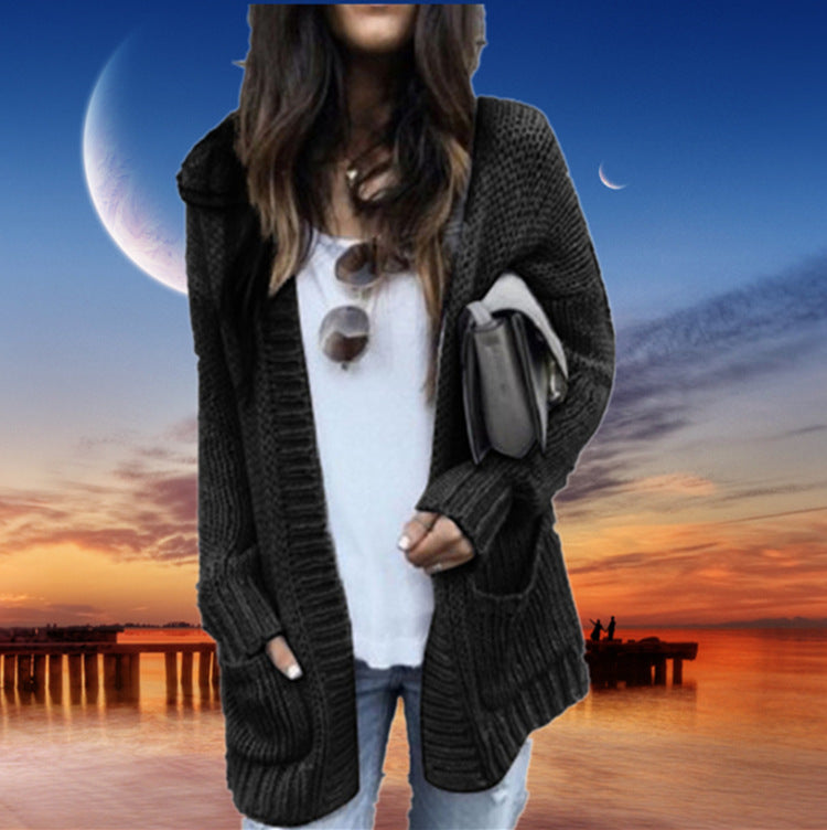 Damen Grobstrick-Cardigan mit praktischen Taschen und offener Front Drune
