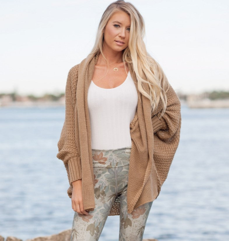 Damen kuschelige Strickjacke mit offenem Design Drune