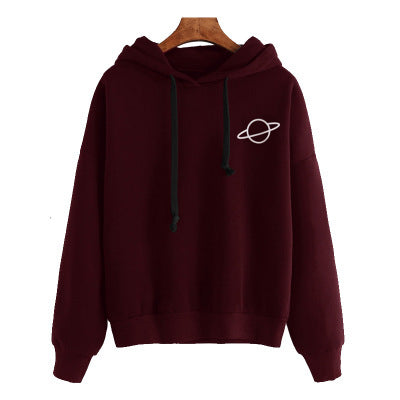 Damen lässiger Hoodie mit intergalaktischem Motiv Drune